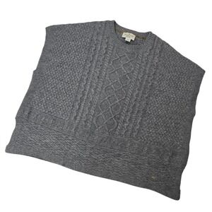 Massimo Dutti Italian Cable Knit Poncho‎ Gray Girls Size Medium 110-134 cm